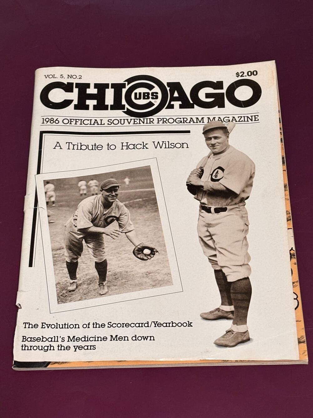 1986 MLB Chicago Cubs Crosstown Classic program White Sox Wrigley Field